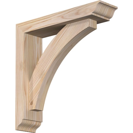 Thorton Traditional Smooth Bracket w/ Offset Brace, Douglas Fir, 3 1/2"W x 14"D x 14"H
